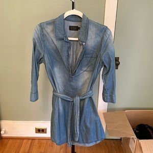 Casual adjustable mid leg dress, Jean look